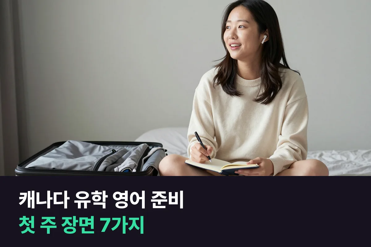 캐나다 유학 영어 준비로 도착 첫 주에 만날 장면을 출국 전에 매일 하나씩 말해 봅니다
