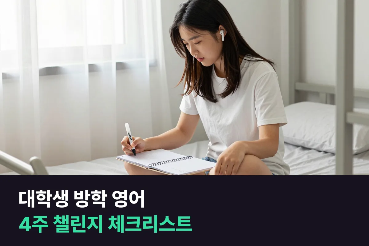 대학생 방학 영어 4주 챌린지, 첫 주 목표부터 마지막 날 점검까지