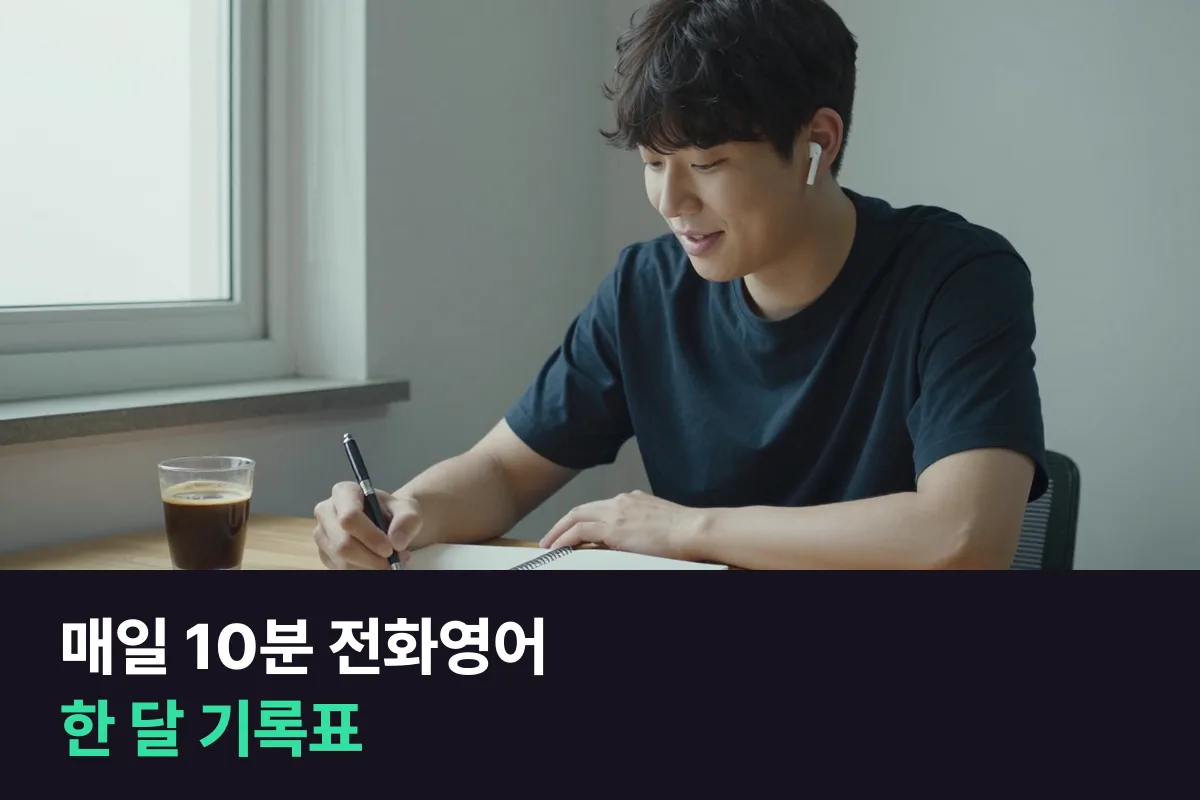 매일 10분 전화영어, 한 달 기록표로 남기는 법