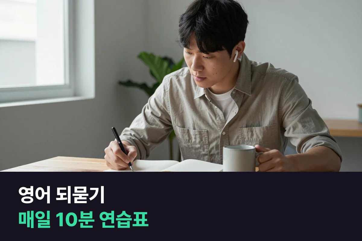 영어 되묻기 매일 연습표, 네 갈래 되묻는 말을 4주 동안 요일마다 하나씩