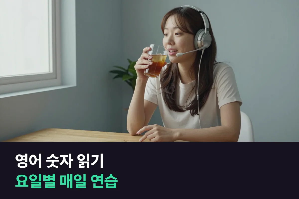 영어 숫자 읽기를 요일마다 숫자 종류 하나씩 매일 연습하기