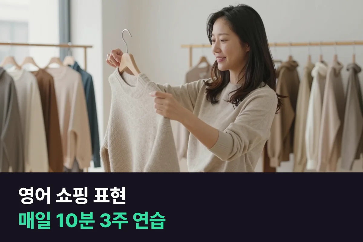 영어 쇼핑 표현이 매장에서 실제로 입이 떨어지게 하루 10분씩 3주 돌리는 연습표