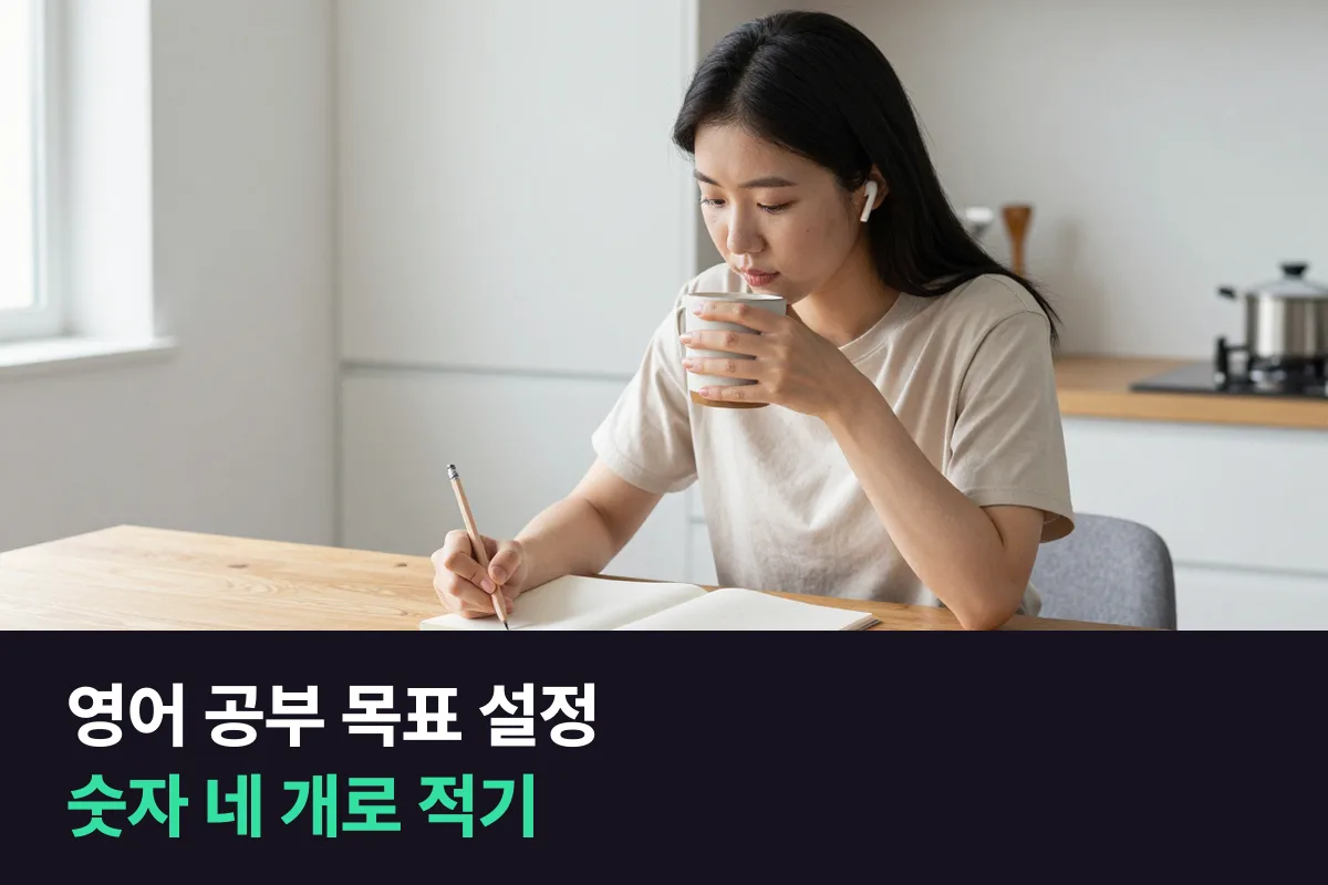 영어 공부 목표 설정을 위해 말하기 목표를 숫자 네 개로 적는 계산표