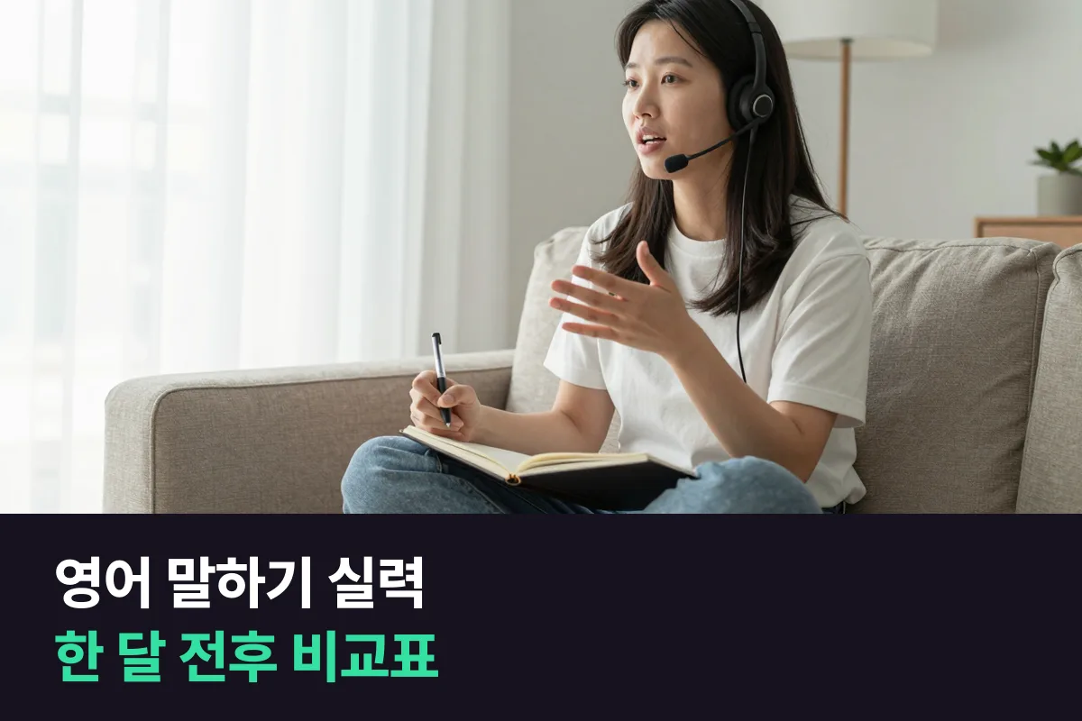 영어 말하기 실력 확인을 위한 한 달 전후 '해낼 수 있는 장면' 10가지 ○△× 비교표