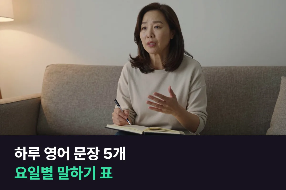 하루 영어 문장 5개 말하기를 고르는 법부터 요일별 표까지