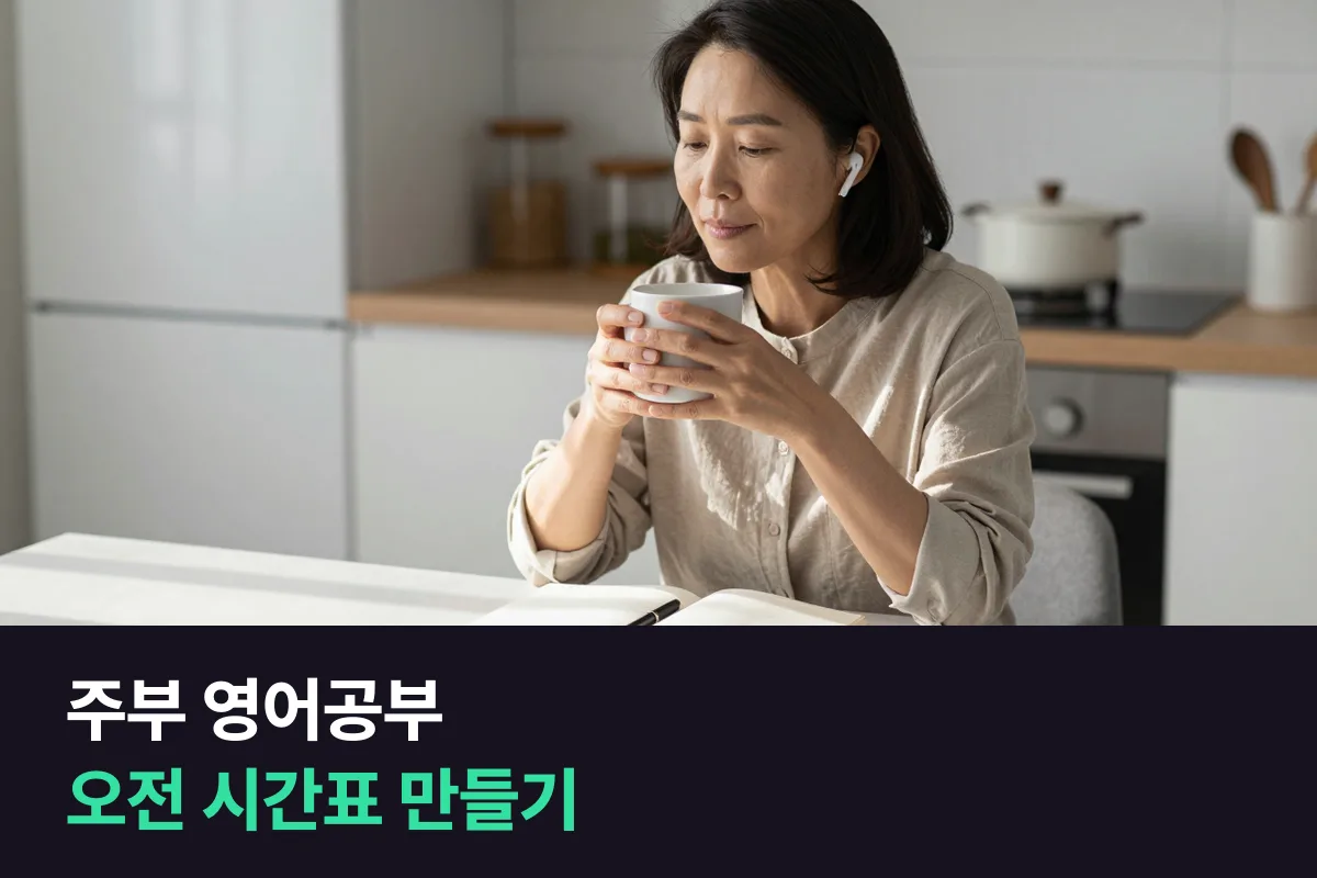 가족을 보낸 오전 세 시간 안에 영어 말하기를 넣는 주부 영어공부 시간표