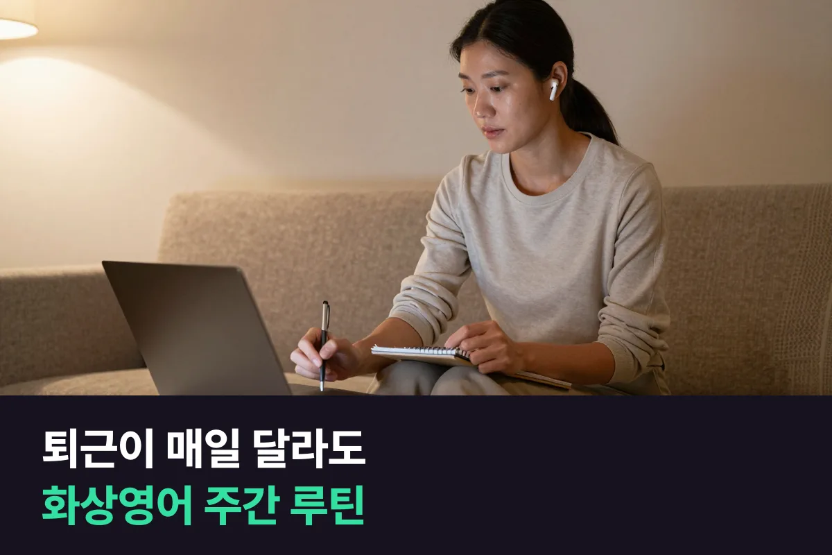 퇴근 시간이 매일 다른 직장인이 화상영어 시간을 맞추는 법과 한 주 루틴표