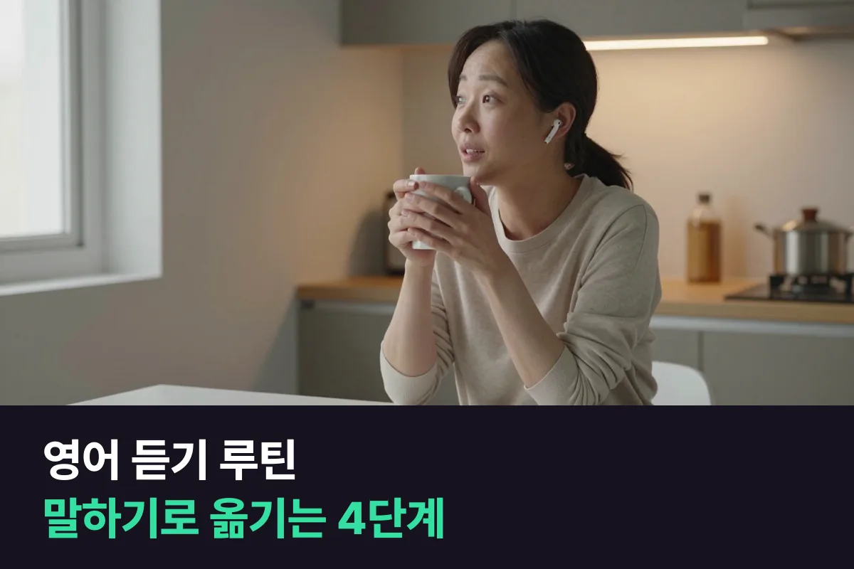 영어 듣기 루틴, 들은 것을 입으로 옮기는 4단계로 바꾸면 말하기가 따라옵니다