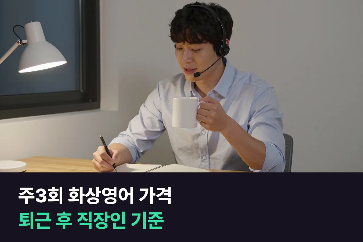 주3회 화상영어 가격을 직장인이 저녁에 들을 수 있는 곳끼리 한 달 금액으로 줄 세웠습니다