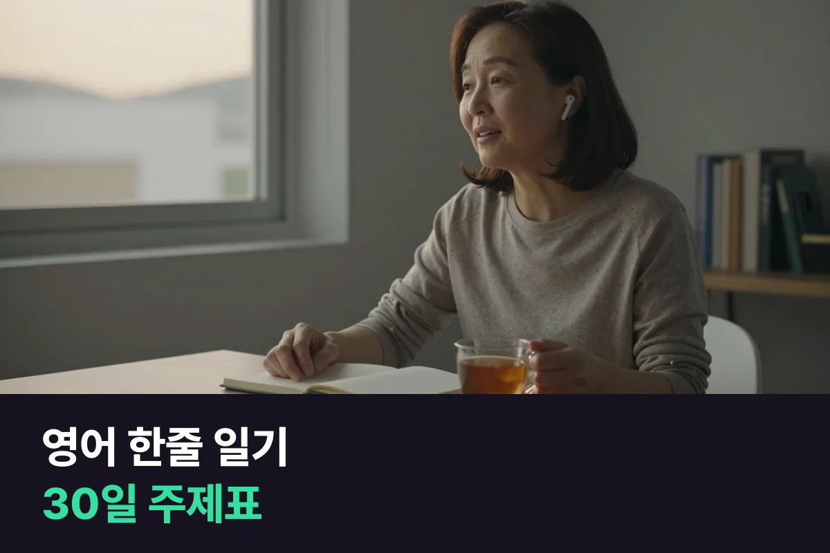 영어 한줄 일기 30일, 매일 주제 하나를 쓰고 나서 소리 내어 말하기
