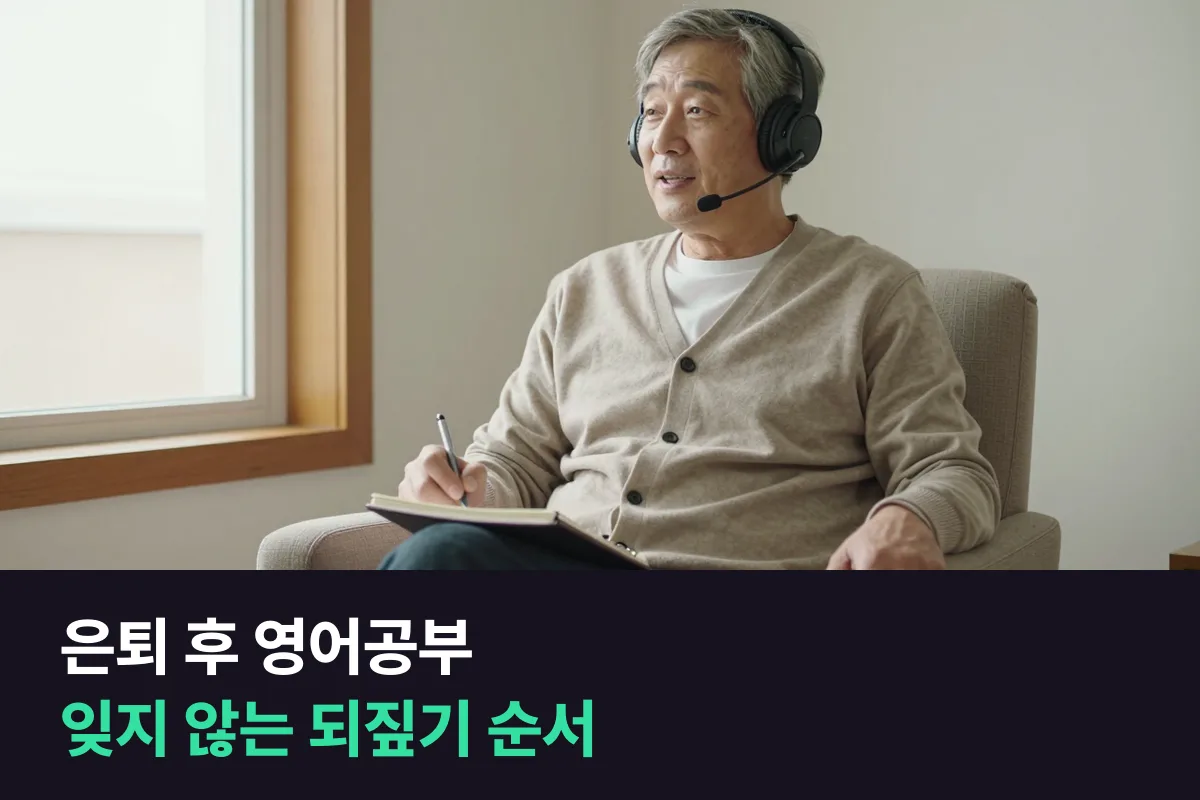 은퇴 후 영어공부에서 어제 배운 문장이 생각나지 않을 때 매일 되짚는 순서