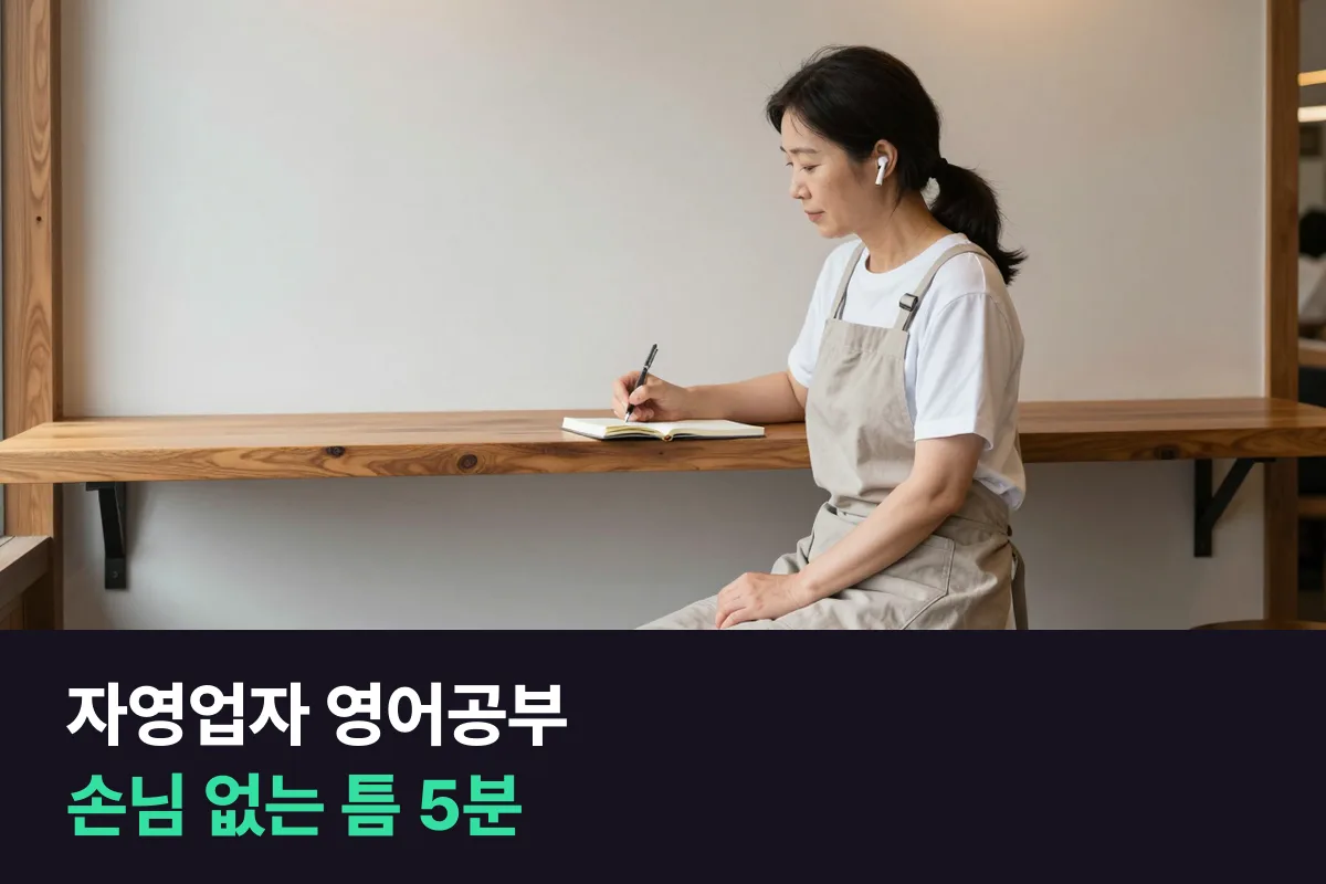 자영업자가 가게 문을 닫지 않고 틈새에 끼우는 영어공부 말하기 습관