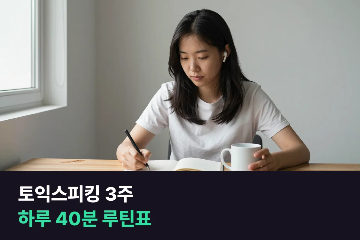 토익스피킹 3주, 하루 40분씩 21일 동안 무엇을 하는지 날짜별로 정리했습니다