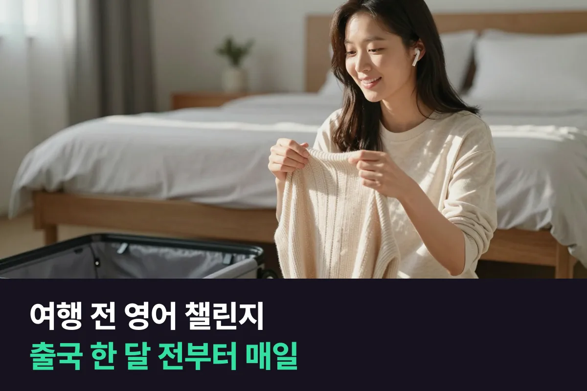 여행 전 영어 챌린지로 한 달 동안 여행 장면 순서대로 입을 엽니다