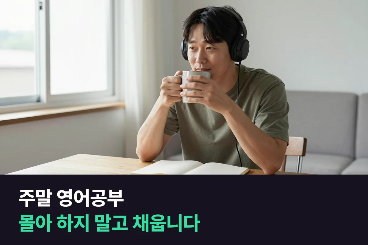 주말 영어공부는 평일에 빠진 만큼 두 배로 하지 말고, 순서대로 채웁니다