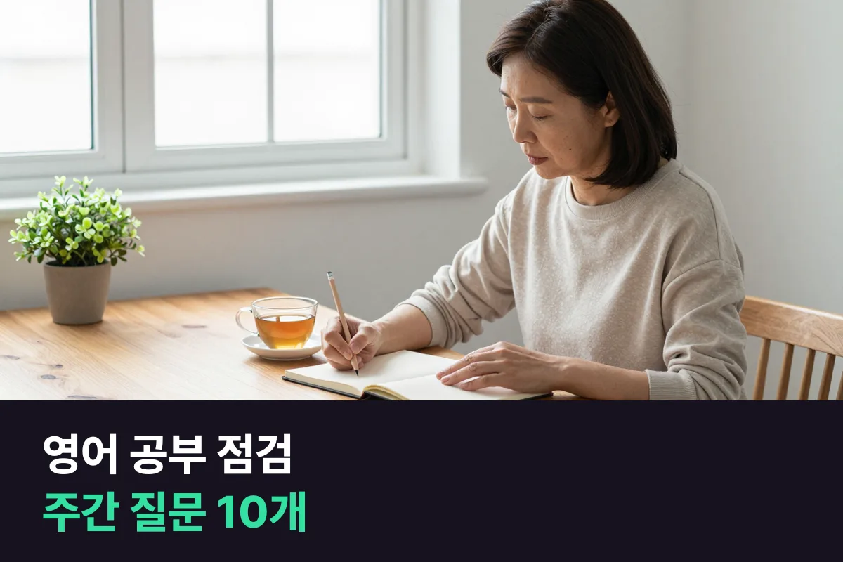 영어 공부 점검을 위해 한 주 말하기를 돌아보는 질문 10개와 답별 다음 주 할 일