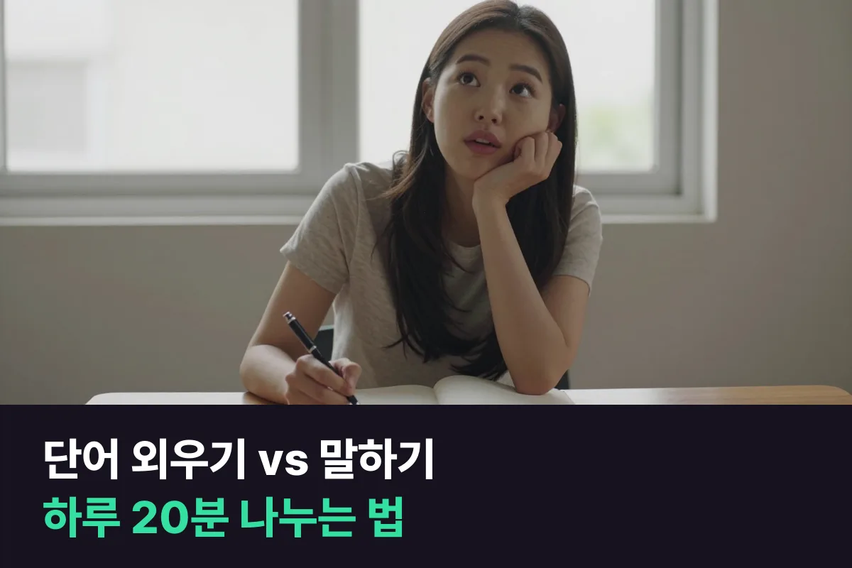 영어 단어 매일 외우기와 매일 말하기, 하루 20분은 어디에 쓸까요