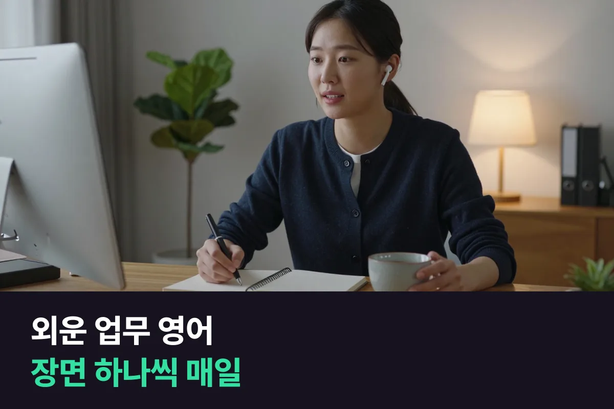 업무 영어 말하기는 문장을 더 외우기보다 업무 장면 하나를 매일 말로 익히는 순서가 먼저입니다