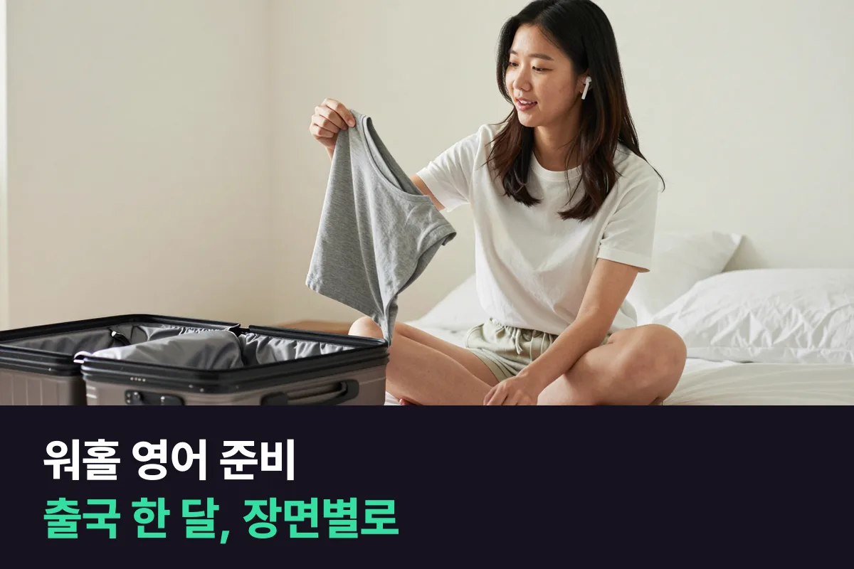 워홀 영어 준비 한 달, 문법 대신 도착 첫 주 장면을 하루 하나씩 입으로 연습합니다