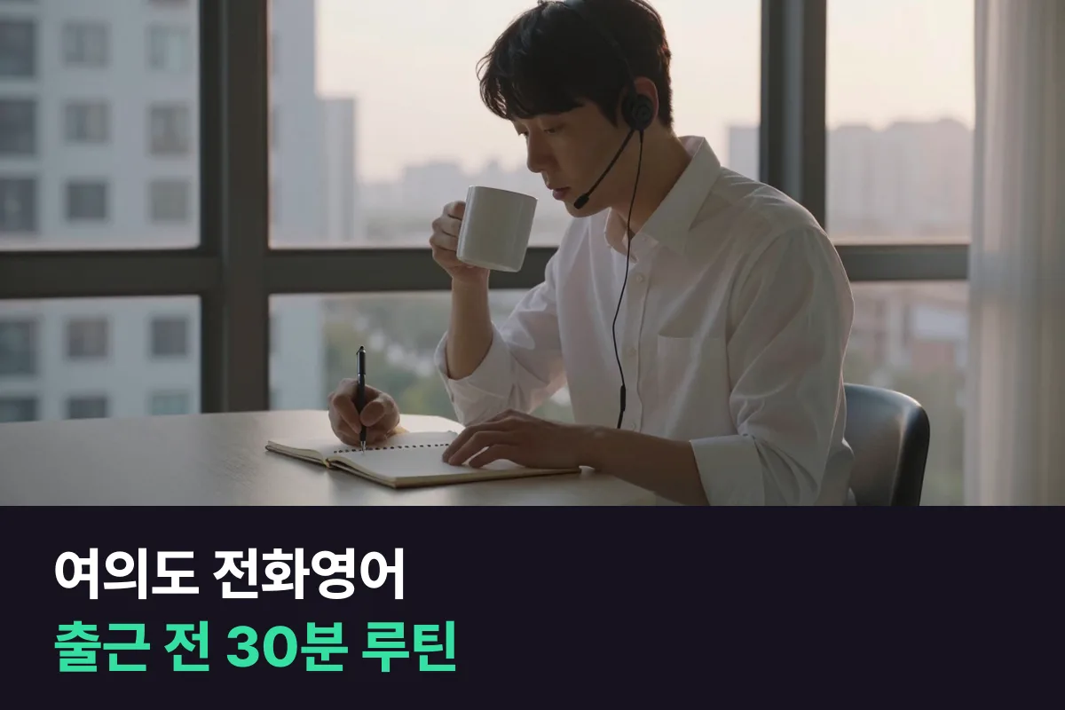 여의도 전화영어 출근 전 루틴, 집을 나서기 전 30분과 아침 6시대 수업 순서표